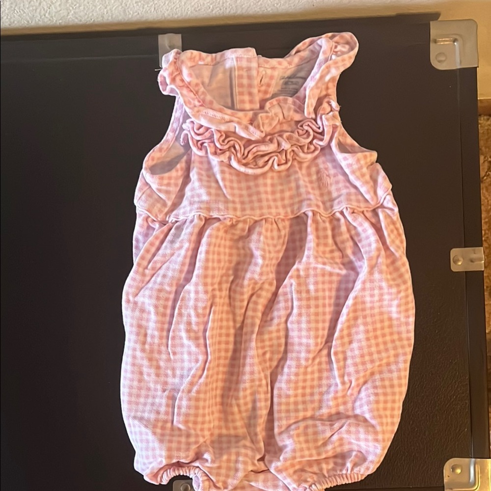 Ralph Lauren Pink Gingham Kids Bodysuit